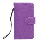 Wholesale Samsung Galaxy S6 Classic Flip Leather Wallet Case with Strap (Purple)